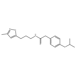 2-(4-(isopropylthio)phenyl)-N-(3-(3-methylisoxazol-5-yl)propyl)acetamide结构式