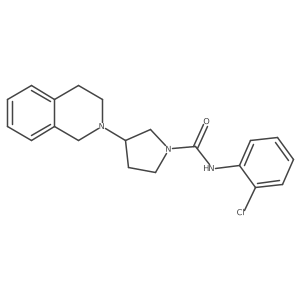 N-(2-chlorophenyl)-3-(3,4-dihydroisoquinolin-2(1H)-yl)pyrrolidine-1-carboxamide结构式