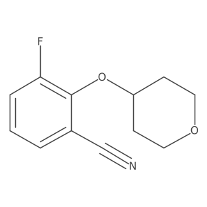 3-Fluoro-2-((tetrahydro-2H-pyran-4-YL)oxy)benzonitrile结构式