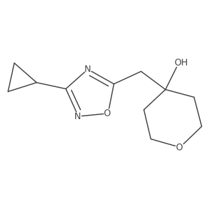 4-[(3-Cyclopropyl-1,2,4-oxadiazol-5-yl)methyl]oxan-4-ol结构式