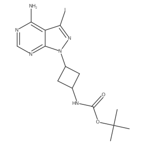 Rel-tert-butyl ((1s,3s)-3-(4-amino-3-iodo-1H-pyrazolo[3,4-d]pyrimidin-1-yl)cyclobutyl)carbamate结构式