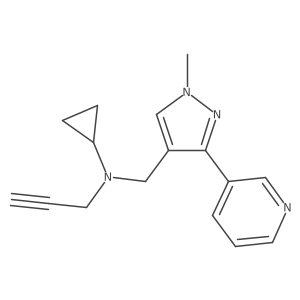 N-{[1-methyl-3-(pyridin-3-yl)-1H-pyrazol-4-yl]methyl}-N-(prop-2-yn-1-yl)cyclopropanamine结构式