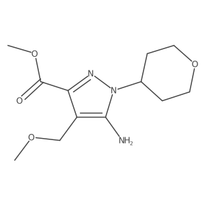 methyl 5-amino-4-(methoxymethyl)-1-(oxan-4-yl)-1H-pyrazole-3-carboxylate Structure