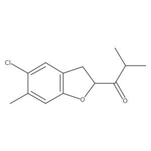 1-(5-Chloro-6-methyl-2,3-dihydro-1-benzofuran-2-yl)-2-methylpropan-1-one结构式