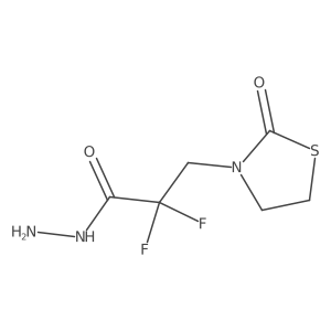 2,2-Difluoro-3-(2-oxo-1,3-thiazolidin-3-yl)propanehydrazide结构式