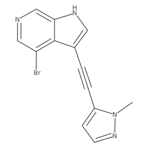 5-(2-{4-bromo-1H-pyrrolo[2,3-c]pyridin-3-yl}ethynyl)-1-methyl-1H-pyrazole结构式