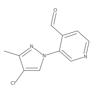 3-(4-chloro-3-methyl-1H-pyrazol-1-yl)pyridine-4-carbaldehyde结构式