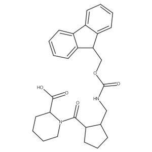 1-{2-[({[(9H-fluoren-9-yl)methoxy]carbonyl}amino)methyl]cyclopentanecarbonyl}piperidine-2-carboxylic acid Structure