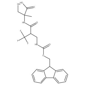 2-{2-[({[(9H-fluoren-9-yl)methoxy]carbonyl}amino)methyl]-3,3,3-trifluoropropanamido}-3-hydroxy-2-methylpropanoic acid Structure