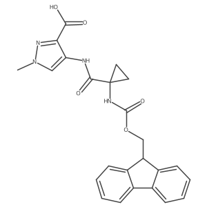 4-[1-({[(9H-fluoren-9-yl)methoxy]carbonyl}amino)cyclopropaneamido]-1-methyl-1H-pyrazole-3-carboxylic acid Structure