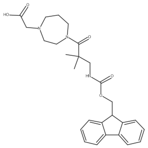 2-{4-[3-({[(9H-fluoren-9-yl)methoxy]carbonyl}amino)-2,2-dimethylpropanoyl]-1,4-diazepan-1-yl}acetic acid Structure