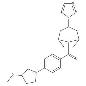 8-[4-(3-methoxypyrrolidin-1-yl)benzoyl]-3-(1H-1,2,3-triazol-1-yl)-8-azabicyclo[3.2.1]octane Structure
