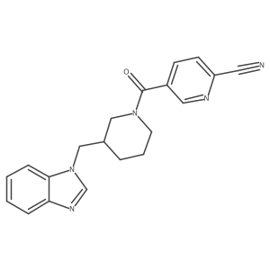 5-[3-(Benzimidazol-1-ylmethyl)piperidine-1-carbonyl]pyridine-2-carbonitrile Structure
