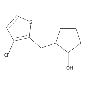 rac-(1R,2S)-2-[(3-chlorothiophen-2-yl)methyl]cyclopentan-1-ol结构式