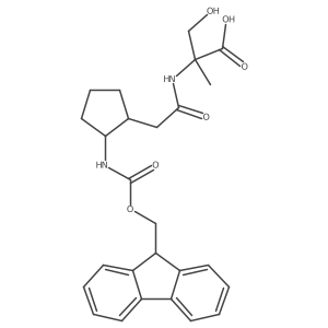 rac-2-{2-[(1R,2S)-2-({[(9H-fluoren-9-yl)methoxy]carbonyl}amino)cyclopentyl]acetamido}-3-hydroxy-2-methylpropanoic acid结构式