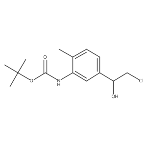 tert-butyl N-[5-(2-chloro-1-hydroxyethyl)-2-methylphenyl]carbamate结构式