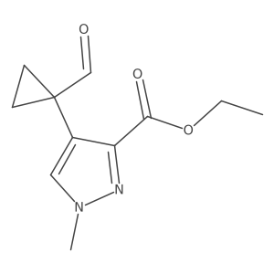 ethyl 4-(1-formylcyclopropyl)-1-methyl-1H-pyrazole-3-carboxylate结构式