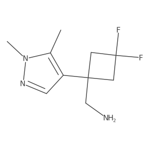 [1-(1,5-dimethyl-1H-pyrazol-4-yl)-3,3-difluorocyclobutyl]methanamine结构式