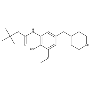 tert-butyl N-{2-hydroxy-3-methoxy-5-[(piperidin-4-yl)methyl]phenyl}carbamate结构式