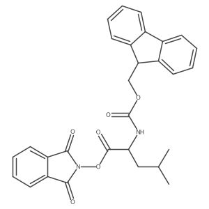 1,3-dioxo-2,3-dihydro-1H-isoindol-2-yl (2R)-2-({[(9H-fluoren-9-yl)methoxy]carbonyl}amino)-4-methylpentanoate Structure