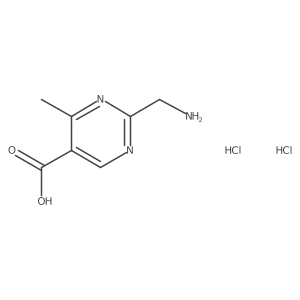 2-(Aminomethyl)-4-methylpyrimidine-5-carboxylic acid;dihydrochloride结构式