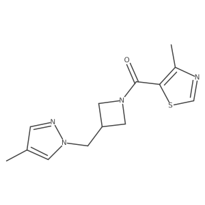 4-methyl-5-{3-[(4-methyl-1H-pyrazol-1-yl)methyl]azetidine-1-carbonyl}-1,3-thiazole结构式
