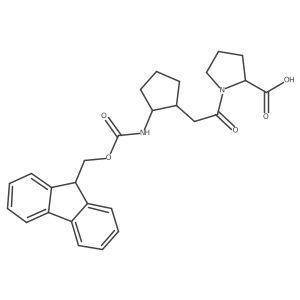 (2R)-1-{2-[2-({[(9H-fluoren-9-yl)methoxy]carbonyl}amino)cyclopentyl]acetyl}pyrrolidine-2-carboxylic acid Structure