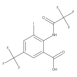3-Iodo-2-(2,2,2-trifluoroacetamido)-5-(trifluoromethyl)benzoic acid Structure