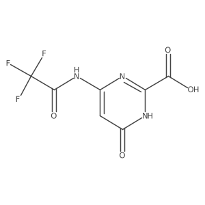 4-Hydroxy-6-(2,2,2-trifluoroacetamido)pyrimidine-2-carboxylic acid结构式