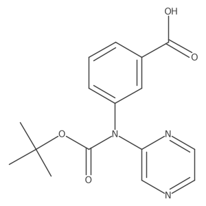 3-{[(Tert-butoxy)carbonyl](pyrazin-2-yl)amino}benzoic acid Structure