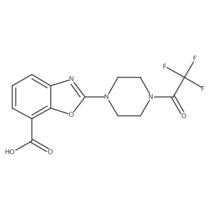 2-[4-(2,2,2-Trifluoroacetyl)piperazin-1-yl]-1,3-benzoxazole-7-carboxylic acid Structure