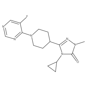 4-cyclopropyl-3-[1-(5-fluoropyrimidin-4-yl)piperidin-4-yl]-1-methyl-4,5-dihydro-1H-1,2,4-triazol-5-one Structure