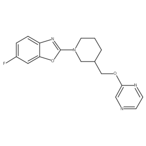 6-Fluoro-2-{3-[(pyrazin-2-yloxy)methyl]piperidin-1-yl}-1,3-benzoxazole结构式