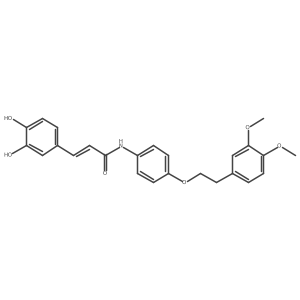 (E)-3-(3,4-dihydroxyphenyl)-N-(4-(3,4-dimethoxyphenethoxy)phenyl)acrylamide结构式