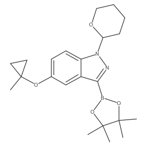 5-(1-Methylcyclopropoxy)-1-(tetrahydro-2H-pyran-2-yl)-3-(4,4,5,5-tetramethyl-1,3,2-dioxaborolan-2-yl)-1H-indazole Structure