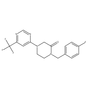 1-[(4-Fluorophenyl)methyl]-4-[6-(trifluoromethyl)pyrimidin-4-yl]piperazin-2-one结构式