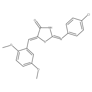 (2Z,5Z)-2-[(4-chlorophenyl)imino]-5-(2,5-dimethoxybenzylidene)-1,3-thiazolidin-4-one结构式