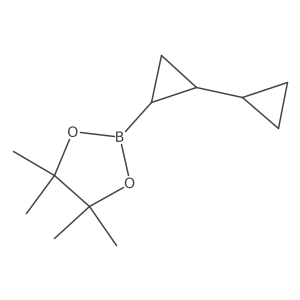 trans-2-([1,1'-Bi(cyclopropan)]-2-yl)-4,4,5,5-tetramethyl-1,3,2-dioxaborolane结构式
