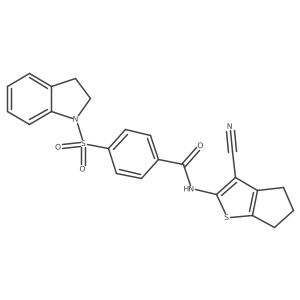 N-(3-cyano-5,6-dihydro-4H-cyclopenta[b]thiophen-2-yl)-4-(indolin-1-ylsulfonyl)benzamide Structure