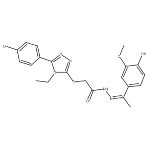 2-{[5-(4-chlorophenyl)-4-ethyl-4H-1,2,4-triazol-3-yl]sulfanyl}-N'-[(1E)-1-(4-hydroxy-3-methoxyphenyl)ethylidene]acetohydrazide Structure