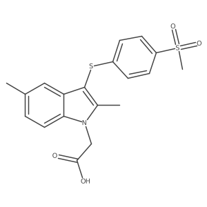 2,5-Dimethyl-3-[[4-(methylsulfonyl)phenyl]thio]-1h-indole-1-acetic acid结构式