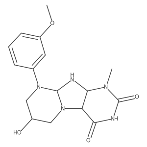 7-hydroxy-9-(3-methoxyphenyl)-1-methyl-6,7,8,9a,10,10a-hexahydro-4aH-purino[7,8-a]pyrimidine-2,4-dione Structure