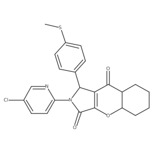 2-(5-chloropyridin-2-yl)-1-(4-methylsulfanylphenyl)-4a,5,6,7,8,8a-hexahydro-1H-chromeno[2,3-c]pyrrole-3,9-dione Structure