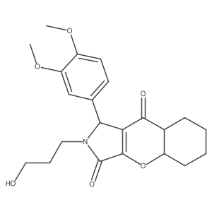 1-(3,4-dimethoxyphenyl)-2-(3-hydroxypropyl)-4a,5,6,7,8,8a-hexahydro-1H-chromeno[2,3-c]pyrrole-3,9-dione结构式