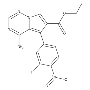 Ethyl 4-amino-5-(3-fluoro-4-nitrophenyl)pyrrolo[2,1-f][1,2,4]triazine-6-carboxylate Structure