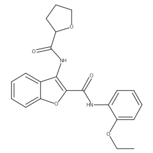 N-(2-ethoxyphenyl)-3-(tetrahydrofuran-2-carboxamido)benzofuran-2-carboxamide结构式
