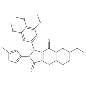 7-ethyl-2-(5-methyl-1,2-oxazol-3-yl)-1-(3,4,5-trimethoxyphenyl)-4a,5,6,7,8,8a-hexahydro-1H-chromeno[2,3-c]pyrrole-3,9-dione Structure