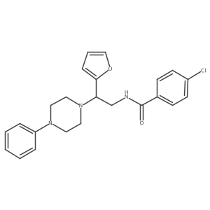 4-chloro-N-[2-(furan-2-yl)-2-(4-phenylpiperazin-1-yl)ethyl]benzamide结构式