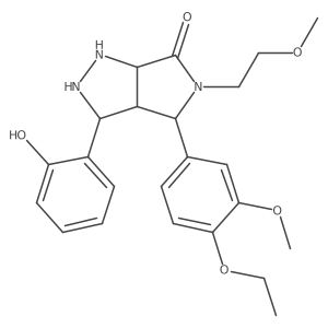 4-(4-Ethoxy-3-methoxyphenyl)-3-(2-hydroxyphenyl)-5-(2-methoxyethyl)-1,2,3,3a,4,6a-hexahydropyrrolo[3,4-c]pyrazol-6-one结构式
