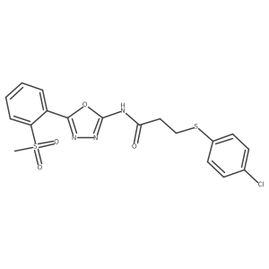 3-((4-chlorophenyl)thio)-N-(5-(2-(methylsulfonyl)phenyl)-1,3,4-oxadiazol-2-yl)propanamide Structure